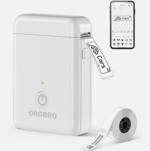 ORGBRO X1 White Label Maker Machine with Tape Thermal Portable Bluetooth NEW