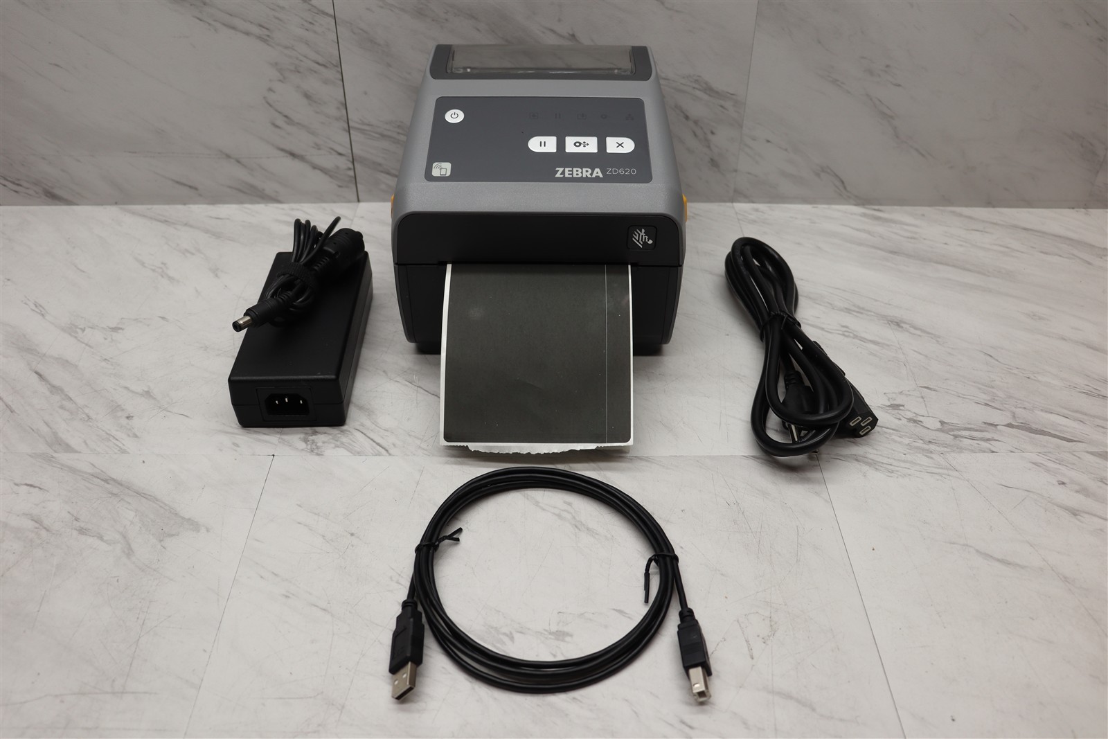 Zebra ZD620 USB Ethernet Serial Label Thermal Barcode Printer & Adapter D01F00EZ