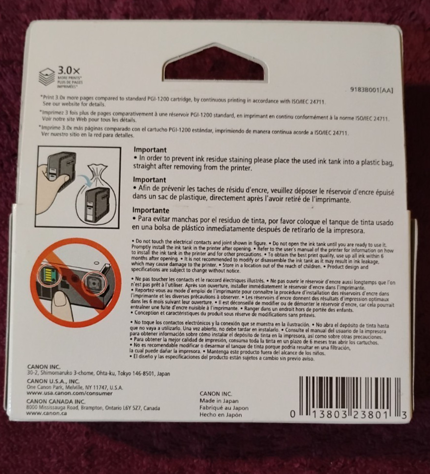 Canon MAXIFY PGI-1200 XL High-Yield Black Ink Cartridge New See Photos