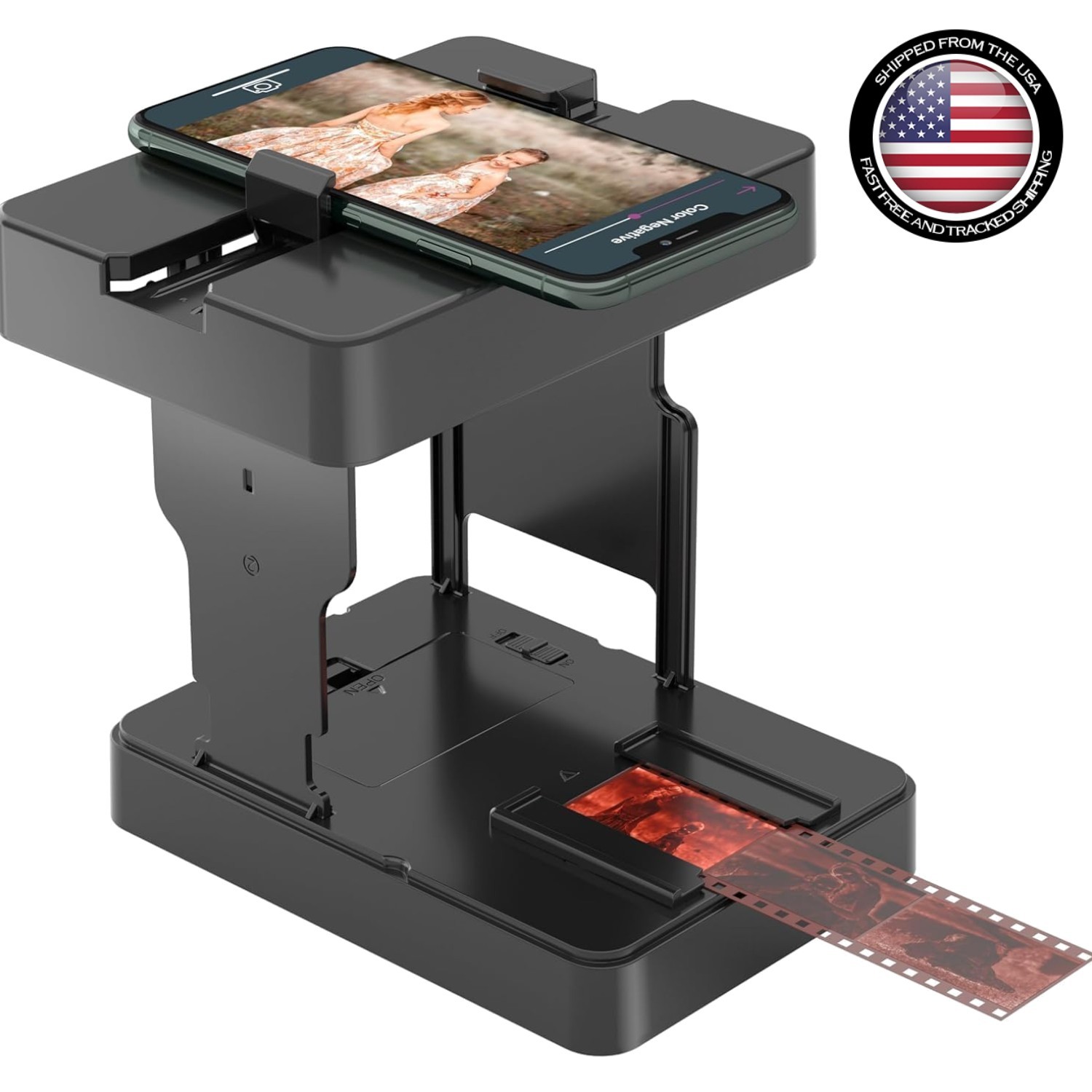 Ultra-Portable 35mm Slide & Negative Scanner with Smartphone App – Charcoal Gray