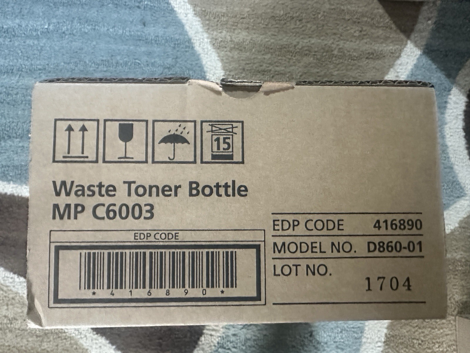 Ricoh MP C6003 Waste Toner Bottle 416890 D860-01 MP C3003 C3503 C6003 C6004