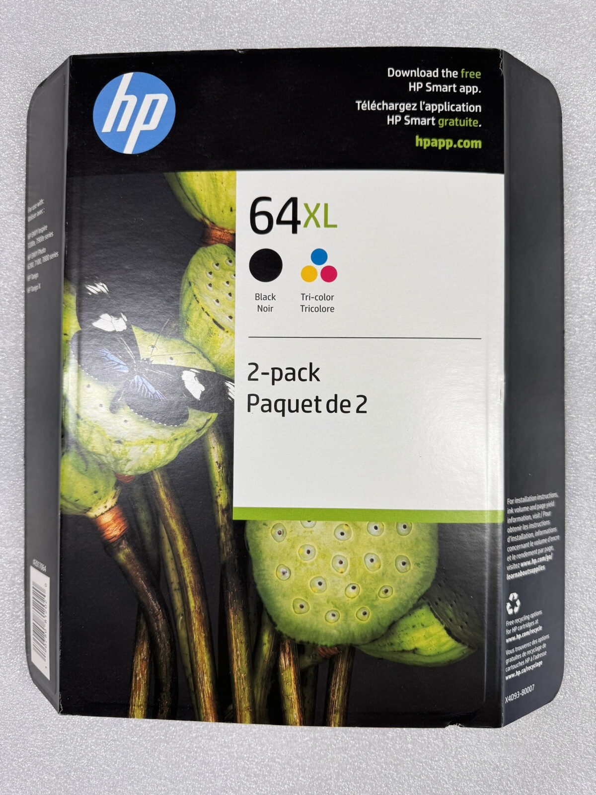 Genuine HP 64XL Black + Tri-Color Ink Cartridges High Yield X4D93BN Expire 11/24