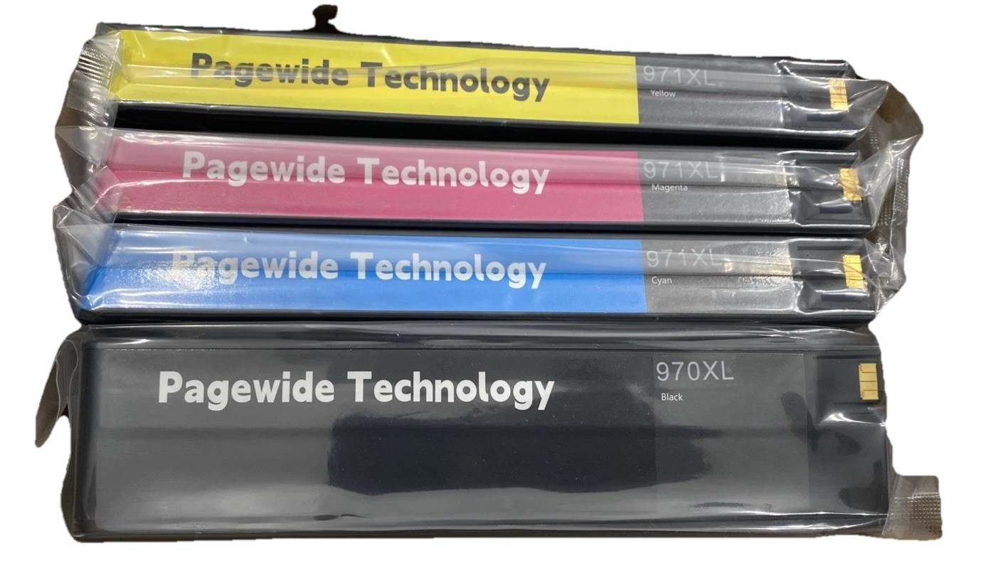 4pk Genuine HP 970XL Black & 971XL Color X476dn X576dn X451dn X551dw