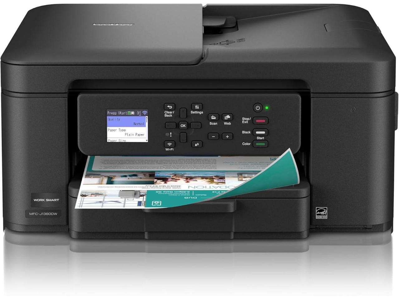 Brother Work Smart 1360 Wireless Color Inkjet All-in-One Printer with Automatic
