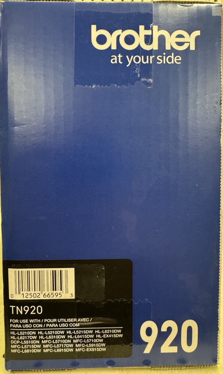 Brother Genuine TN920 Black Toner Cartridge TN-920 Sealed Deformed Box. A13