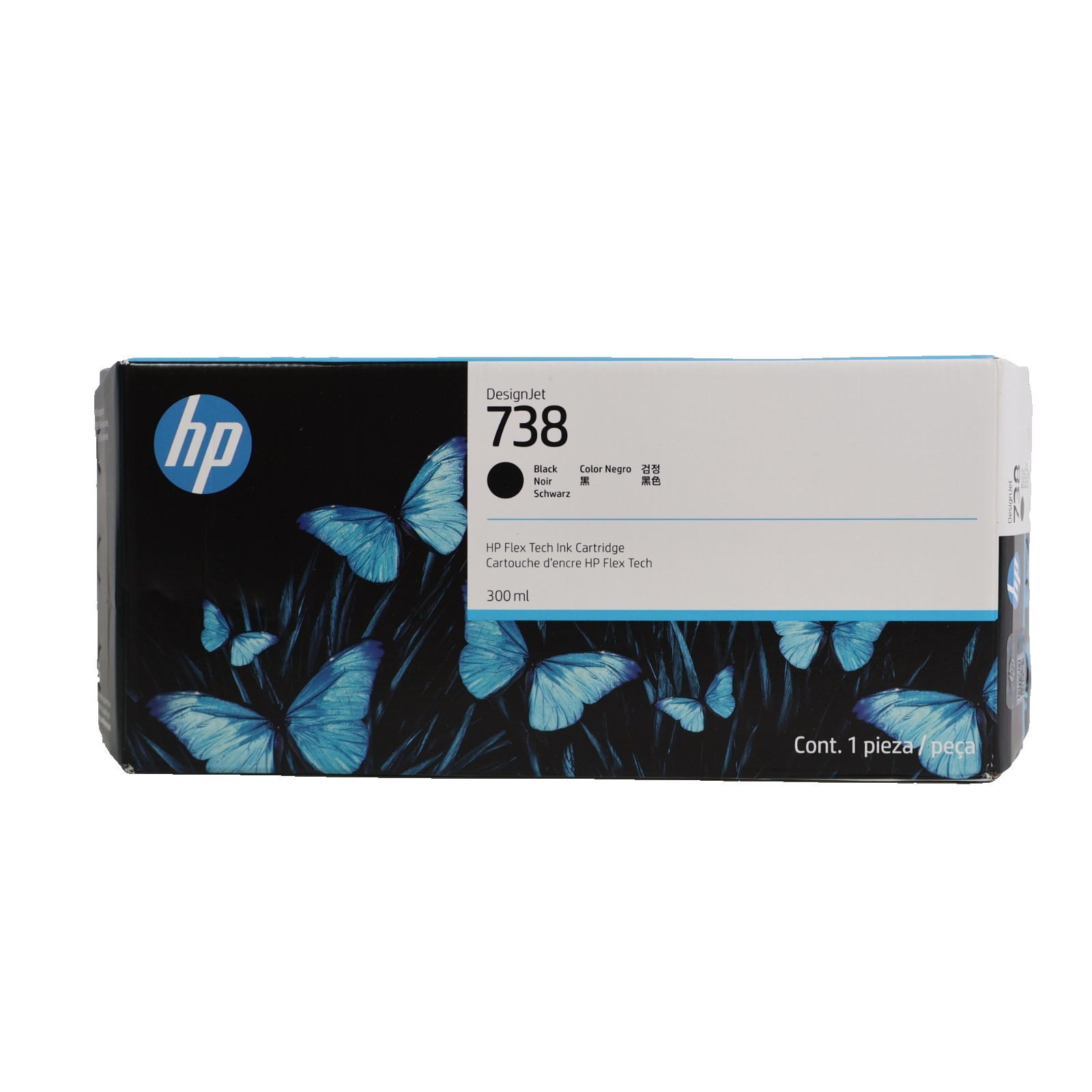 HP 738 300-ml Black DesignJet Ink Cartridge, 498N8A EXP 10/2027