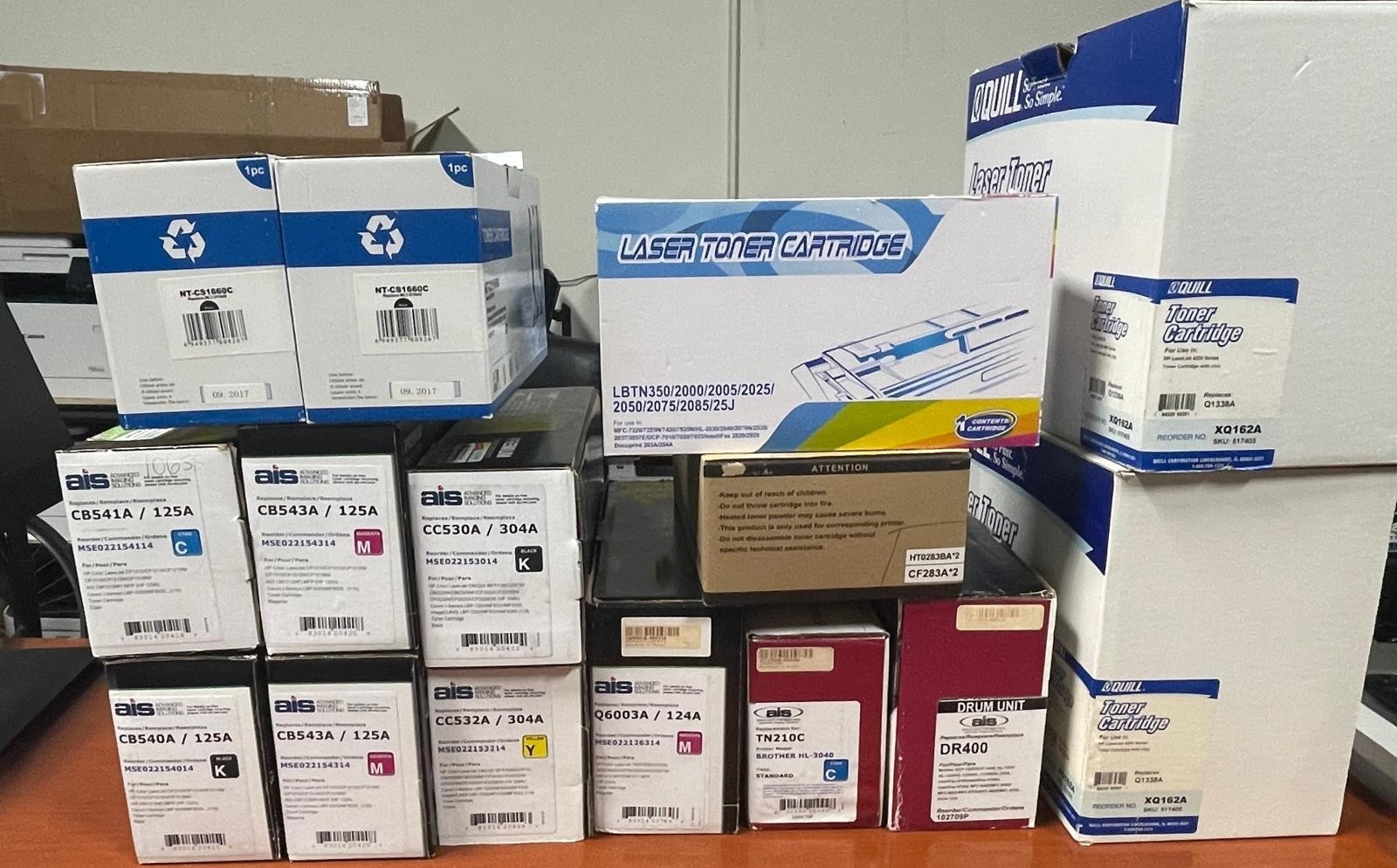 Mixed Lot 16 Toner Cartridges HP Samsung Brother Compatible New or Open Box