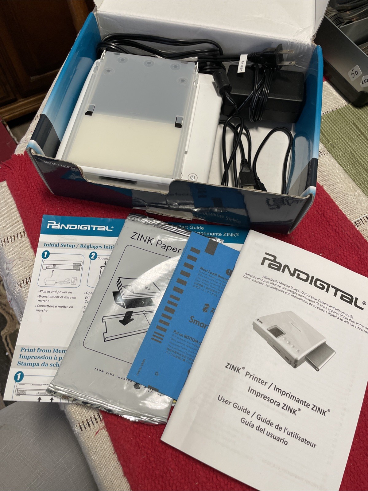 Pandigital Portable Printer Photo Zink Zero-Ink Printer no PC Required