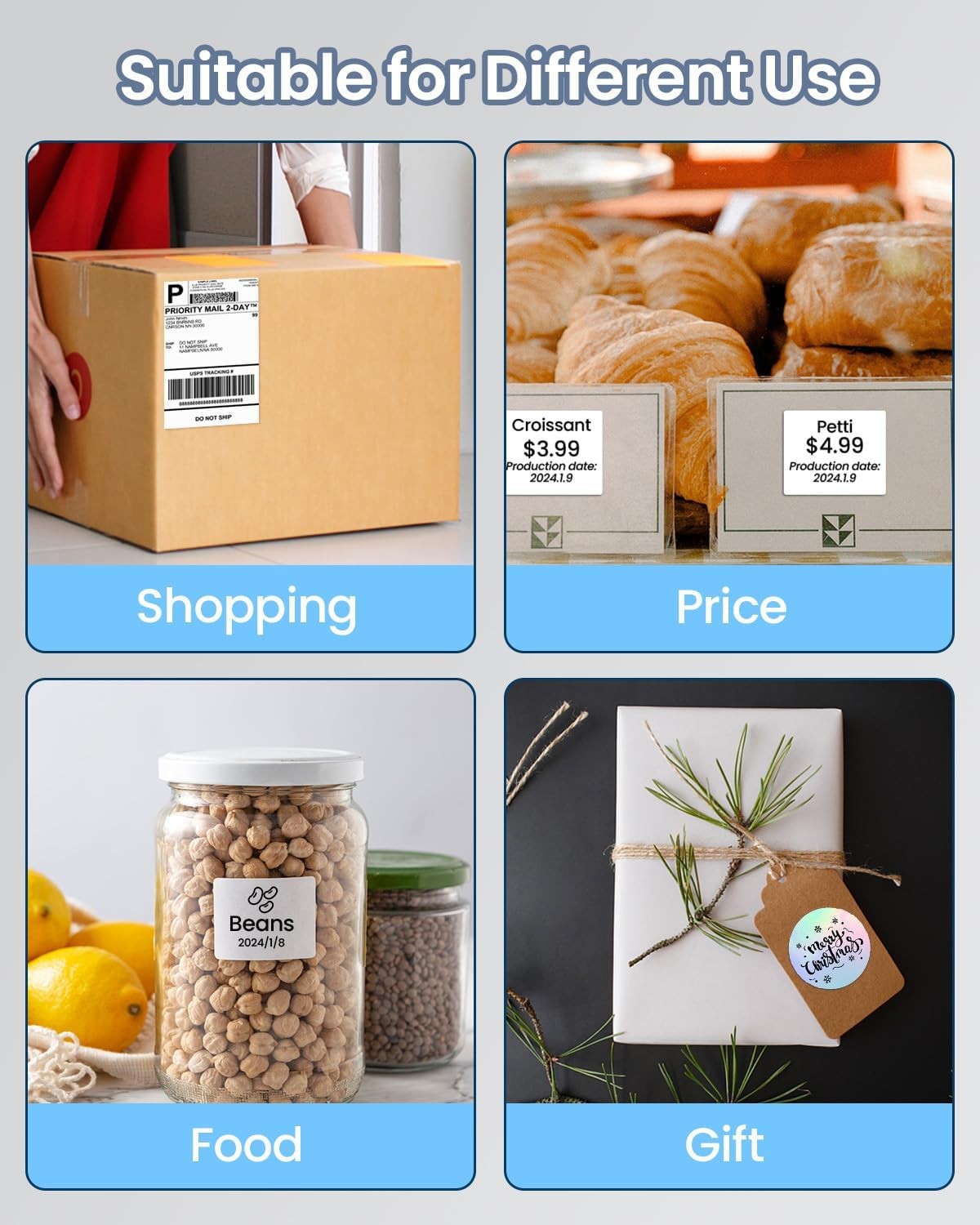 Bluetooth Shipping Label Printer or 4×6 Thermal Paper for Small Business Lot