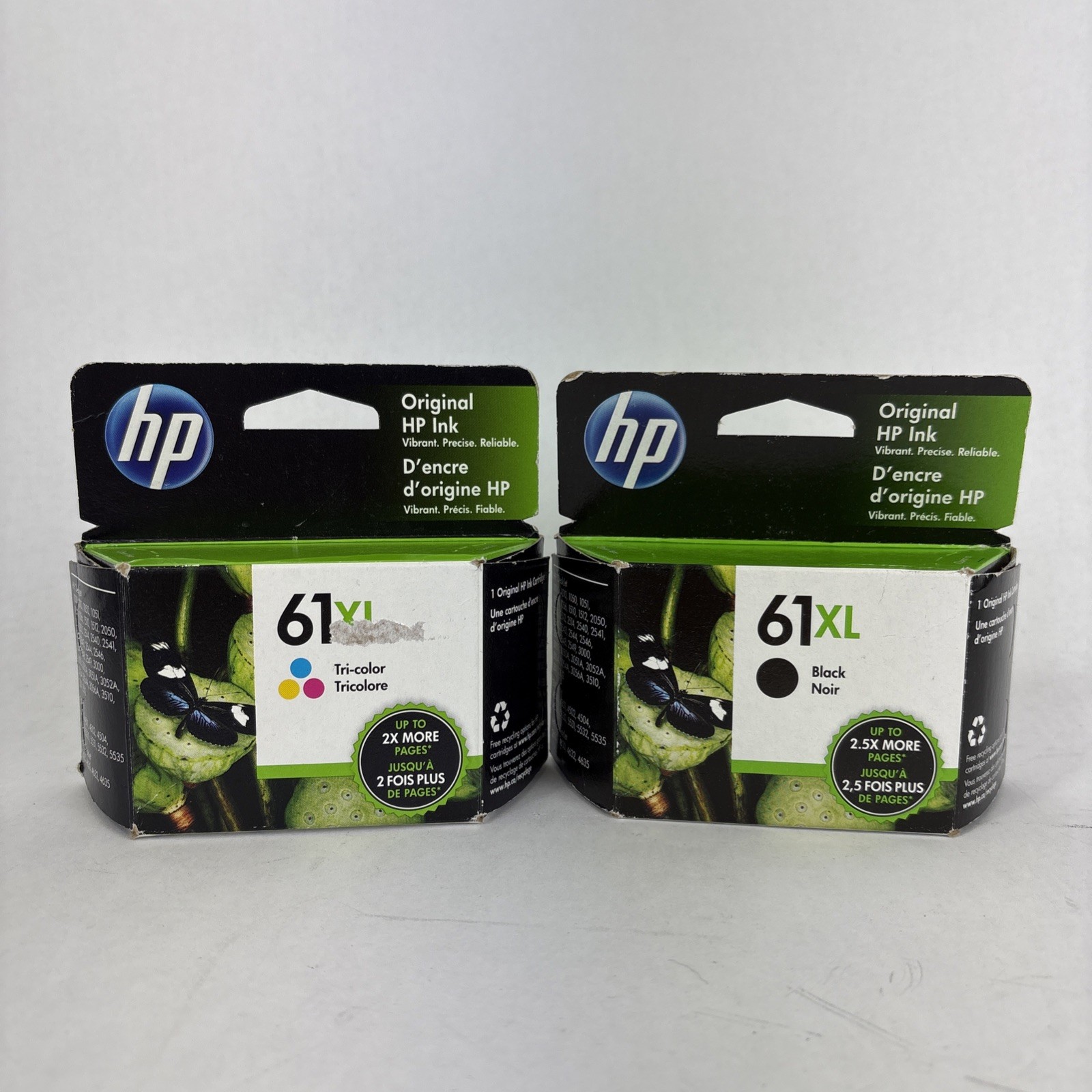 HP 61XL Combo 61XL Black 61XL Tri-Color Genuine Cartridges Retail Box, Jul 2022