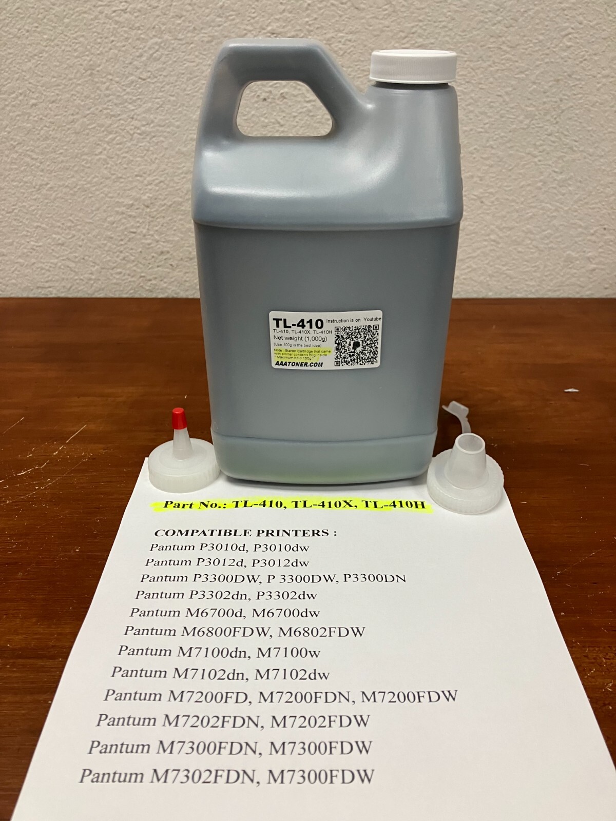 (1,000g) Toner Refill for Pantum TL-410, TL-410X, TL-410H, TL410, TL410X, TL410H