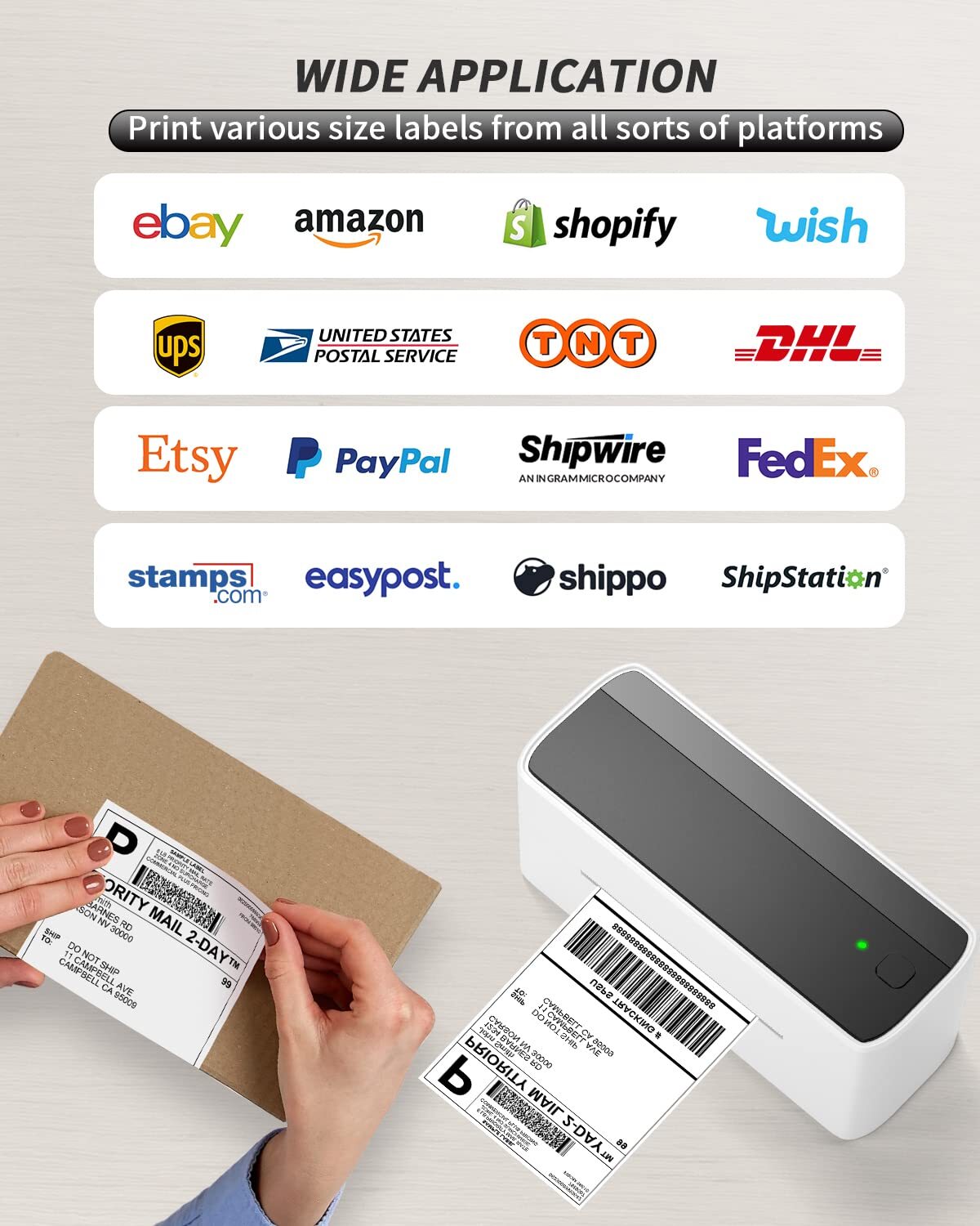 Phomemo Bluetooth Thermal Shipping Label Printer Wireless for Packages Mail Lot