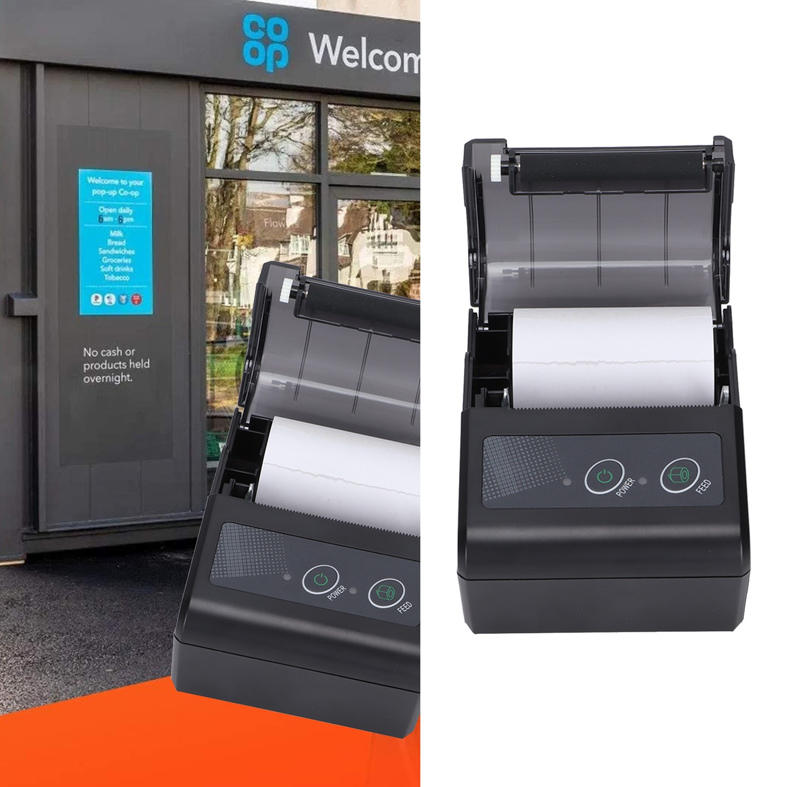 Thermal Printer 1500mAh Large Capacity 50 To 80mm/s Portable Wireless Ticke AGQY