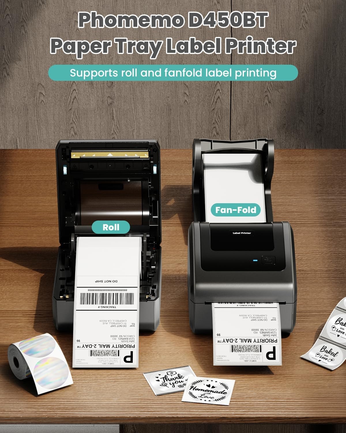 Bluetooth Label Printer Thermal 4×6 Printer for Shipping Label Package USPS UPS