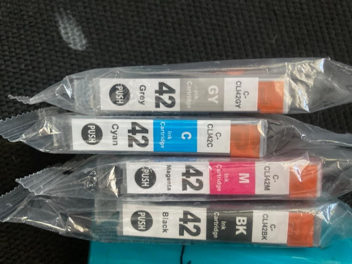 4 x Genuine Canon Pixma Pro-100 Genuine CLI-42 Ink Cartridges CLI42BK