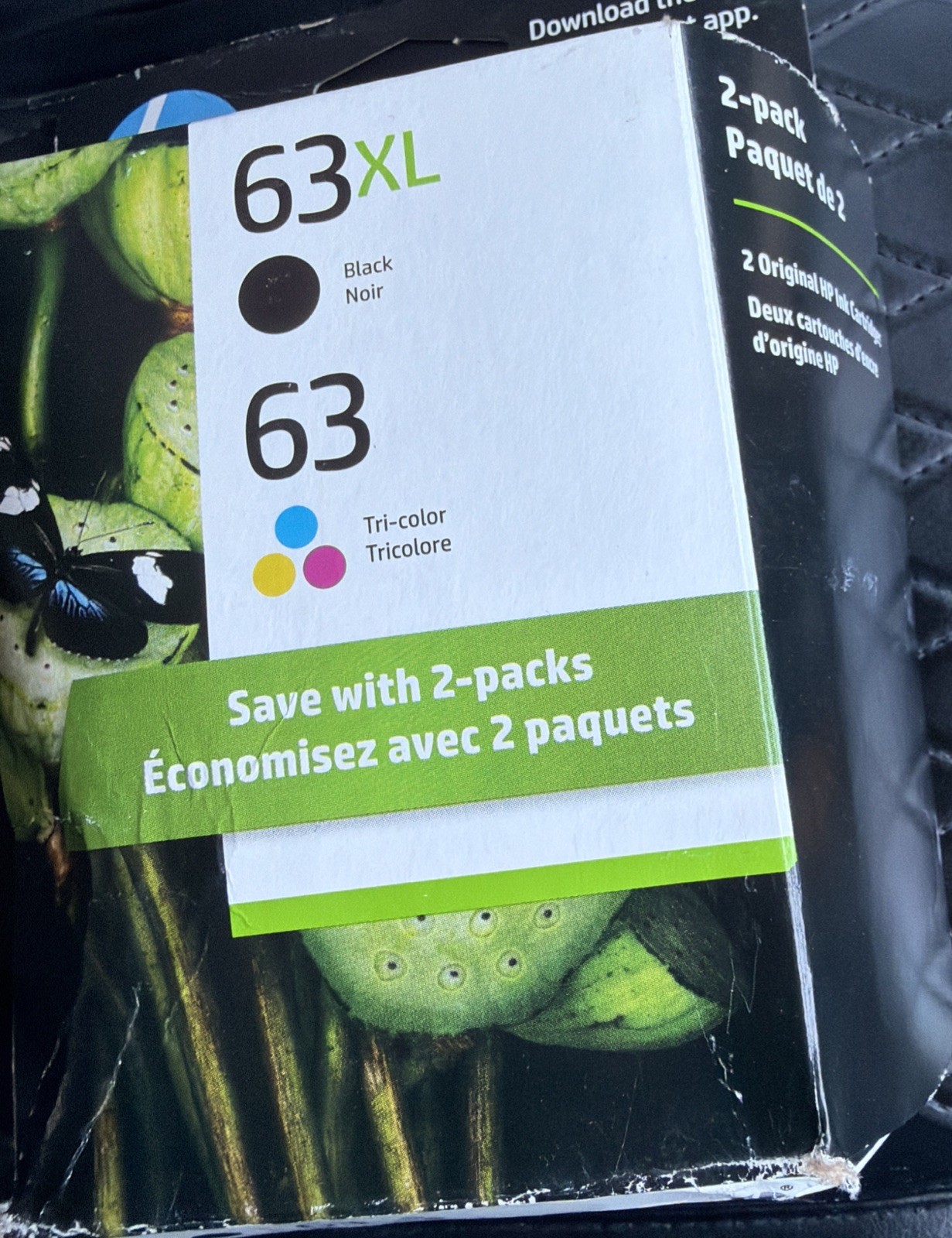 HP 63XL Black 63 Tri-Color Ink Cartridge.EXP 10/27