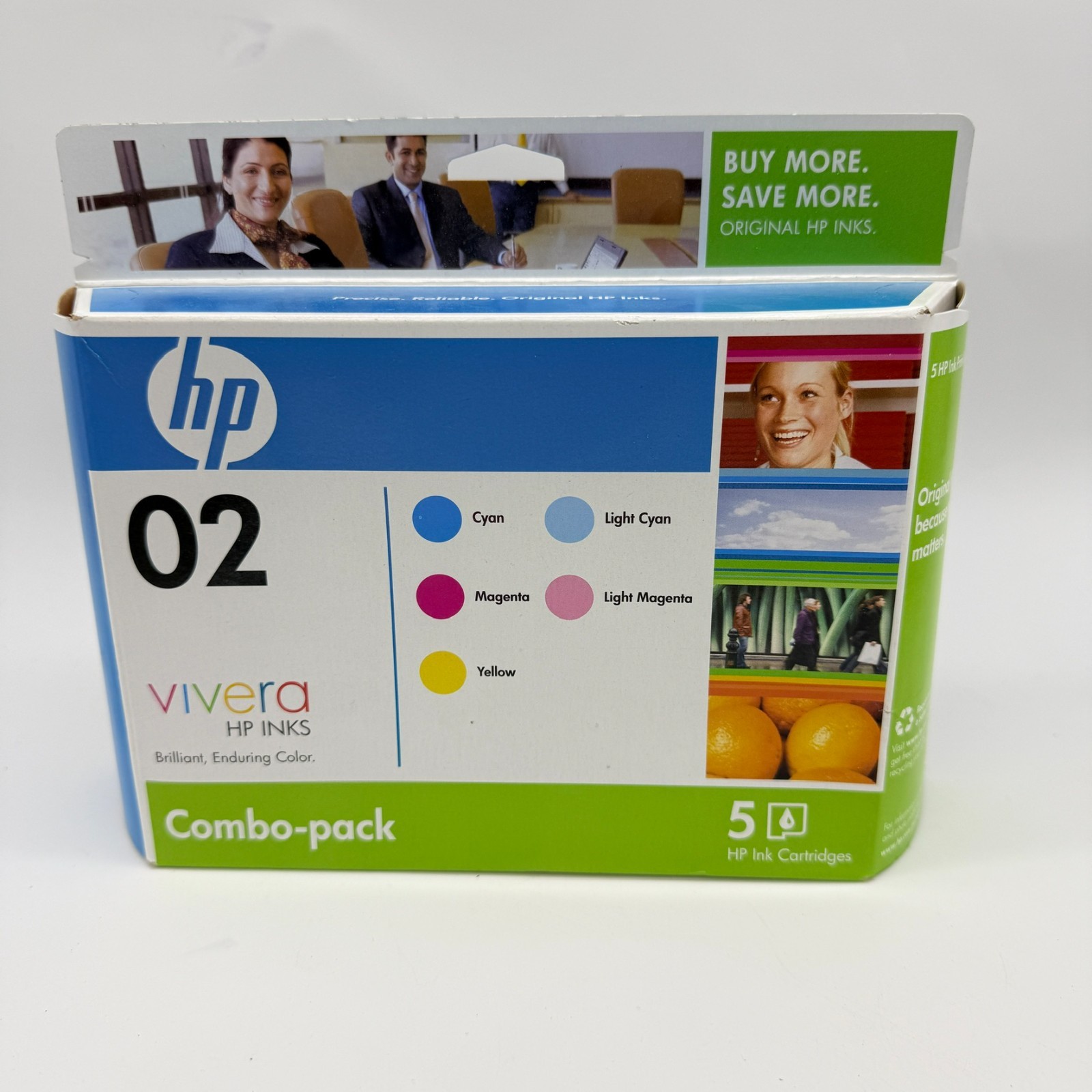 Combo-Pack Genuine HP 02 Series 5-Pack Vivera Ink Cartridges CC604FN SEALED 2009