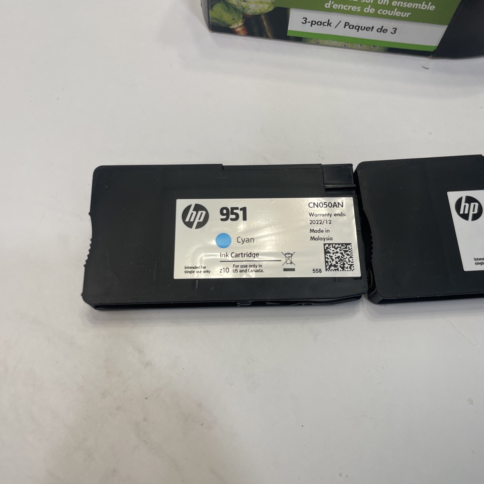 HP 951 Cyan Yellow Ink Cartridge 3-Pack Expired Dec 2022 NO MAGENTA