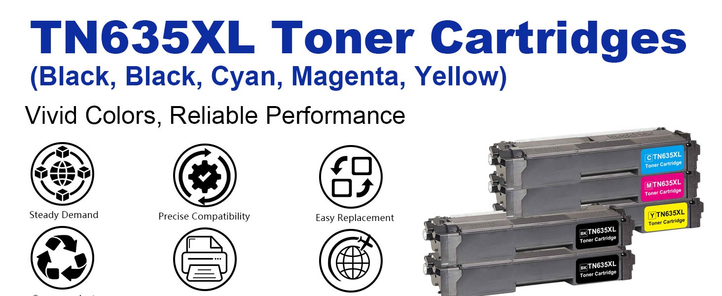 TN635XL Toner Cartridge for Brother HL-L8430CDW HL-L8570CDW MFC-L8930CDW Series