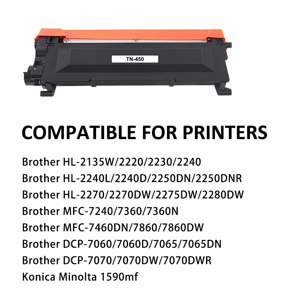 NEW TN450 TN-450 High Yield Toner Cartridge For Brother Replacement – 2PK