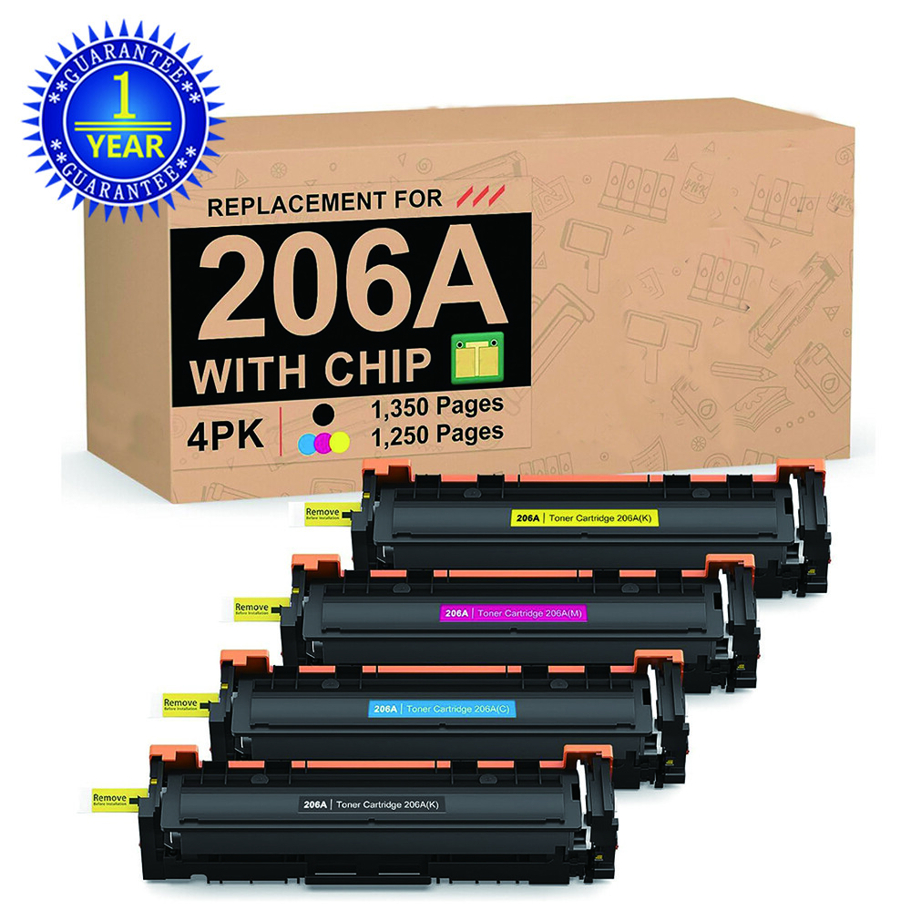4x 206A W2110A Compatible Toner Cartridge for HP Color Pro M255 M255dw MFP M282