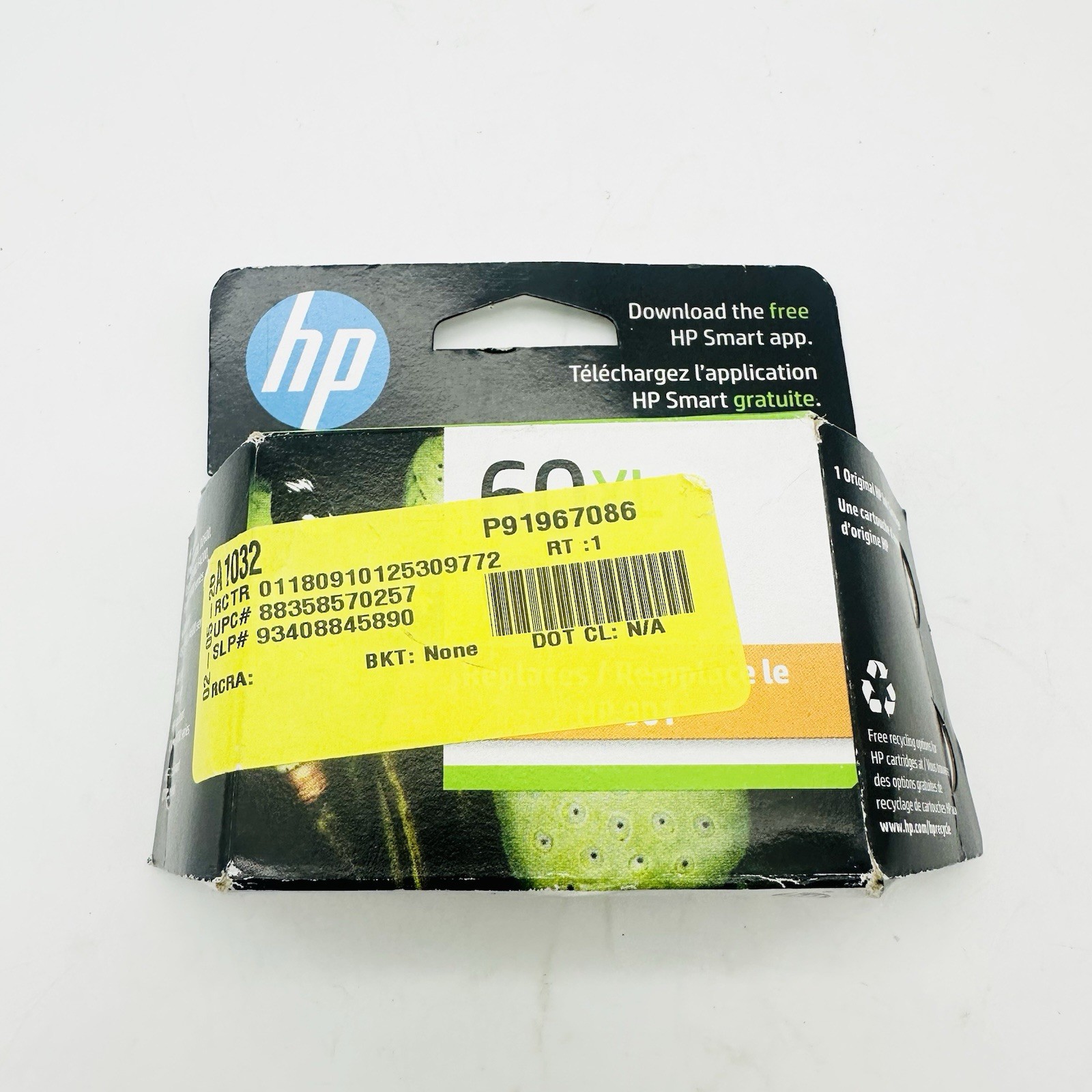 HP 60XL Black Ink Cartridge CC641WN Exp. 05/2025 -Sealed Box