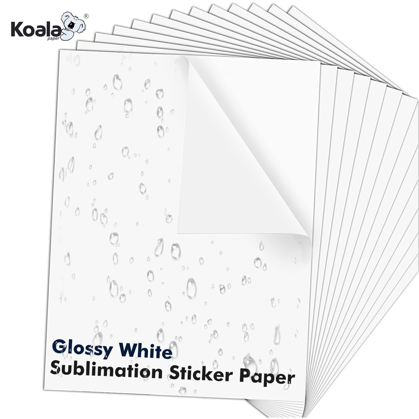 Lot 10-50 Koala Glossy White Sublimation Sticker Paper Waterproof Vinyl 8.5×11