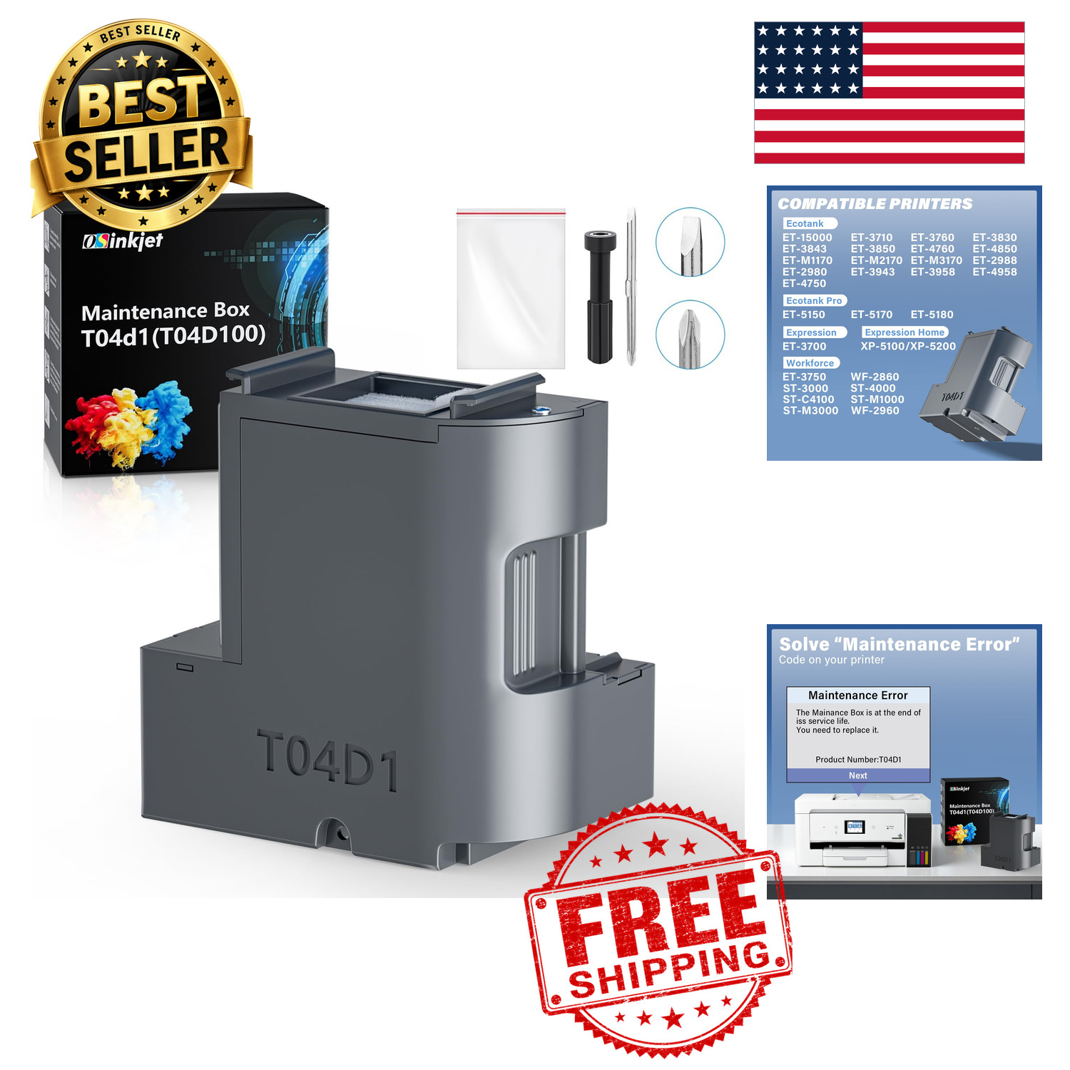 T04D1 Ink Maintenance Box ET-15000 ET-3760 ET-3850 ET-4750 ET-4850 EWMB2 T04D100
