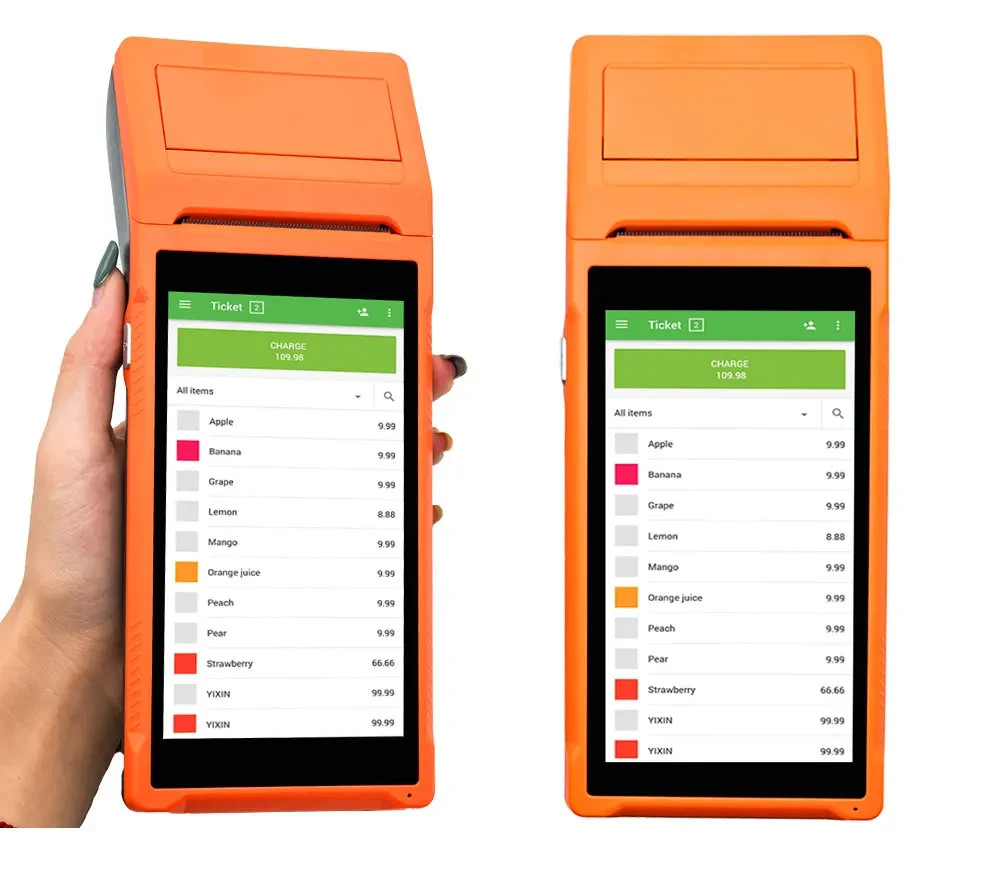 Android 11 Handheld POS Terminal 58mm Thermal Receipt Printer WiFi Bluetooth
