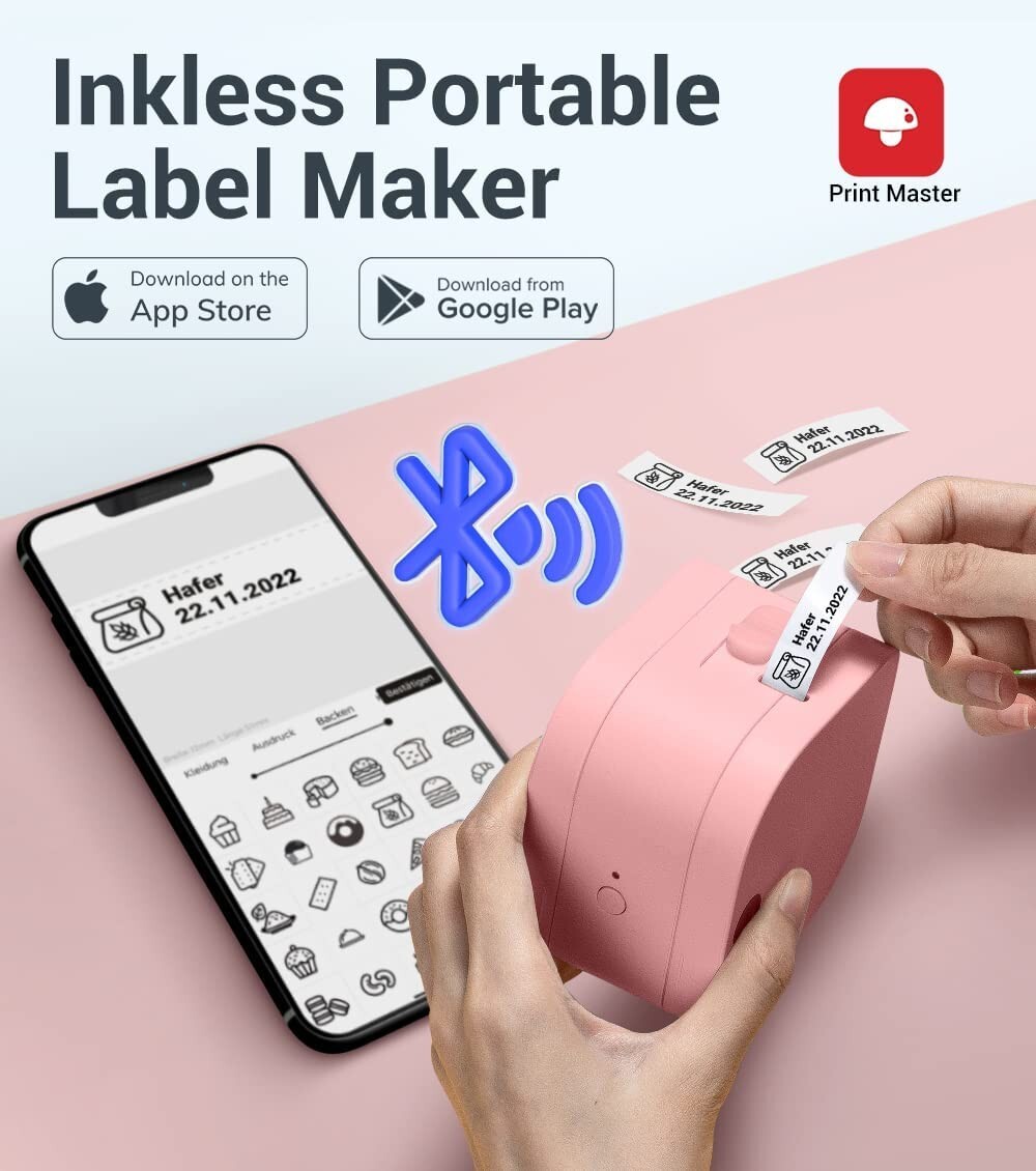 Phomemo P12 Label Maker Machine Portable Bluetooth Thermal Sticker Labeler