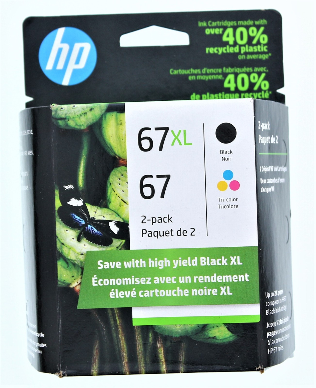 HP Original Ink 67XL Black, 67 Cyan, Magenta, Yellow (2 Pack)