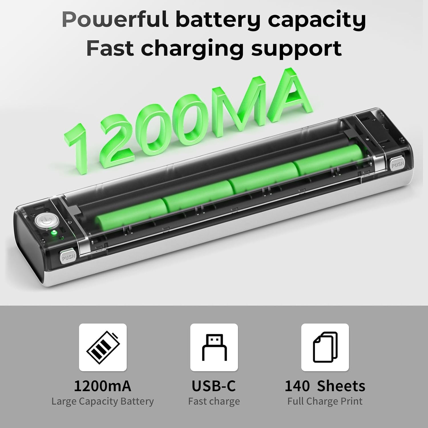 Portable Wireless Printer Phomemo M08F ~ Thermal Inkless ~ Android/iOS *6451A4E