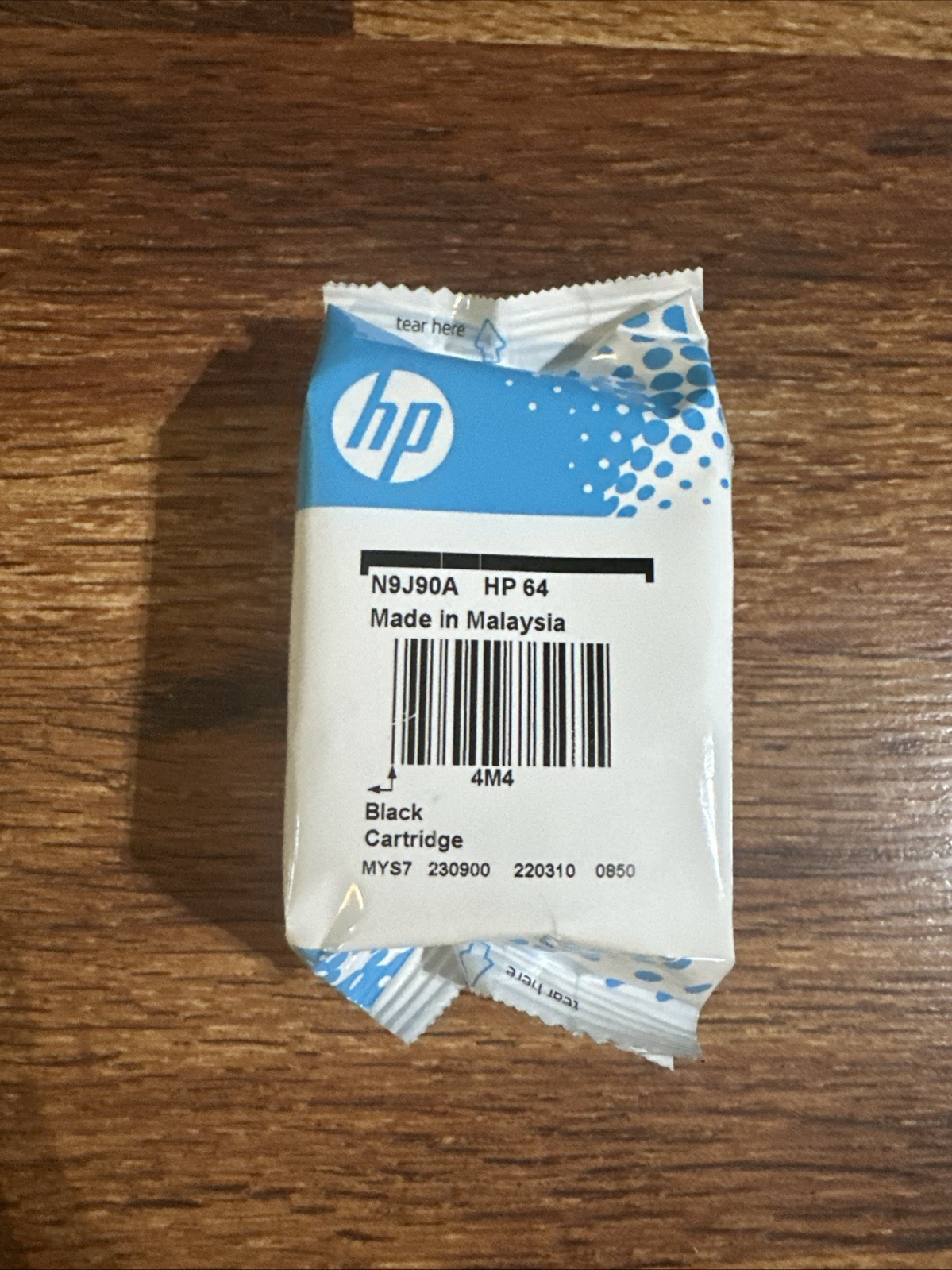 HP 64 N9J90A Black Ink Cartridge – Sealed In Package For HP Printers.