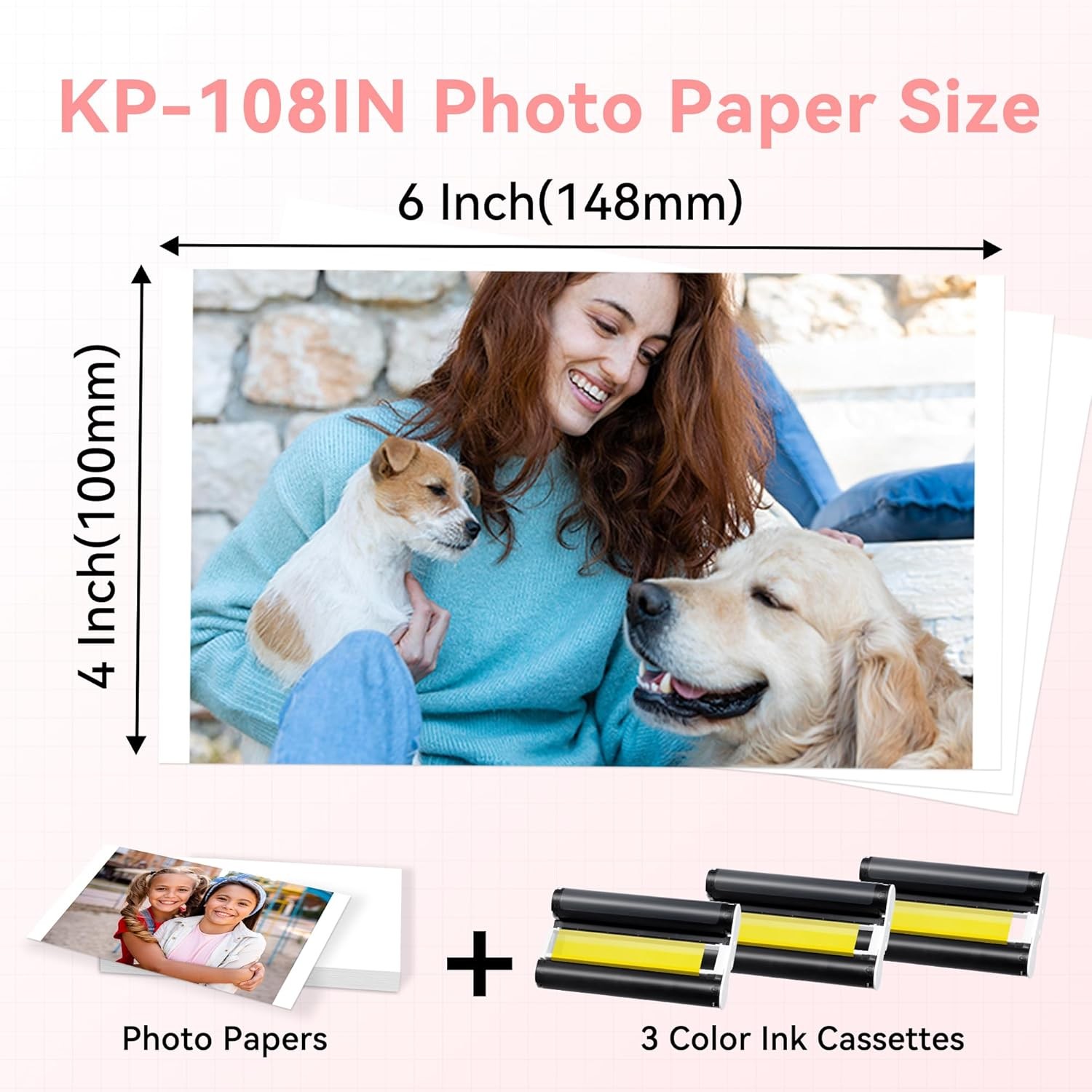 Canon Selphy CP1500 CP1300 CP1200 4×6 108 sheets Color Ink Paper Set KP-108IN