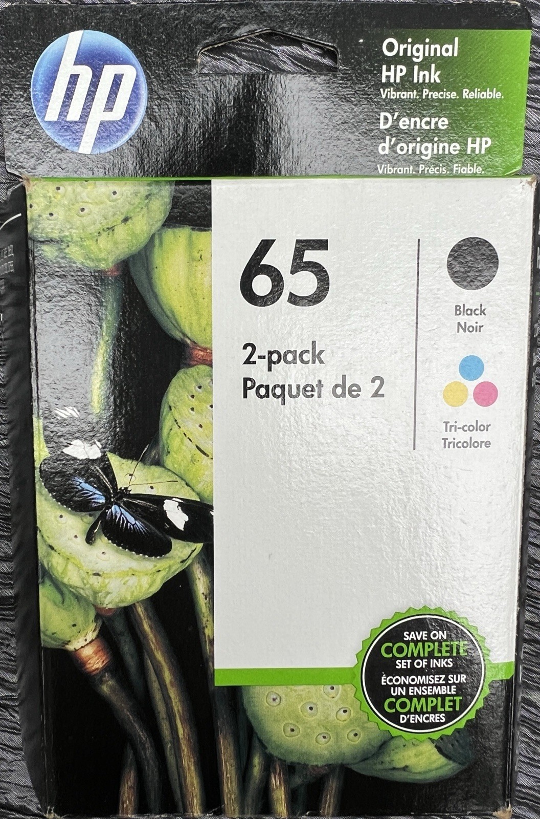 Hewlett Packard OEM HP 65 Black + Tri-Color 2-pack T0A36AN 12/2020 SEALED