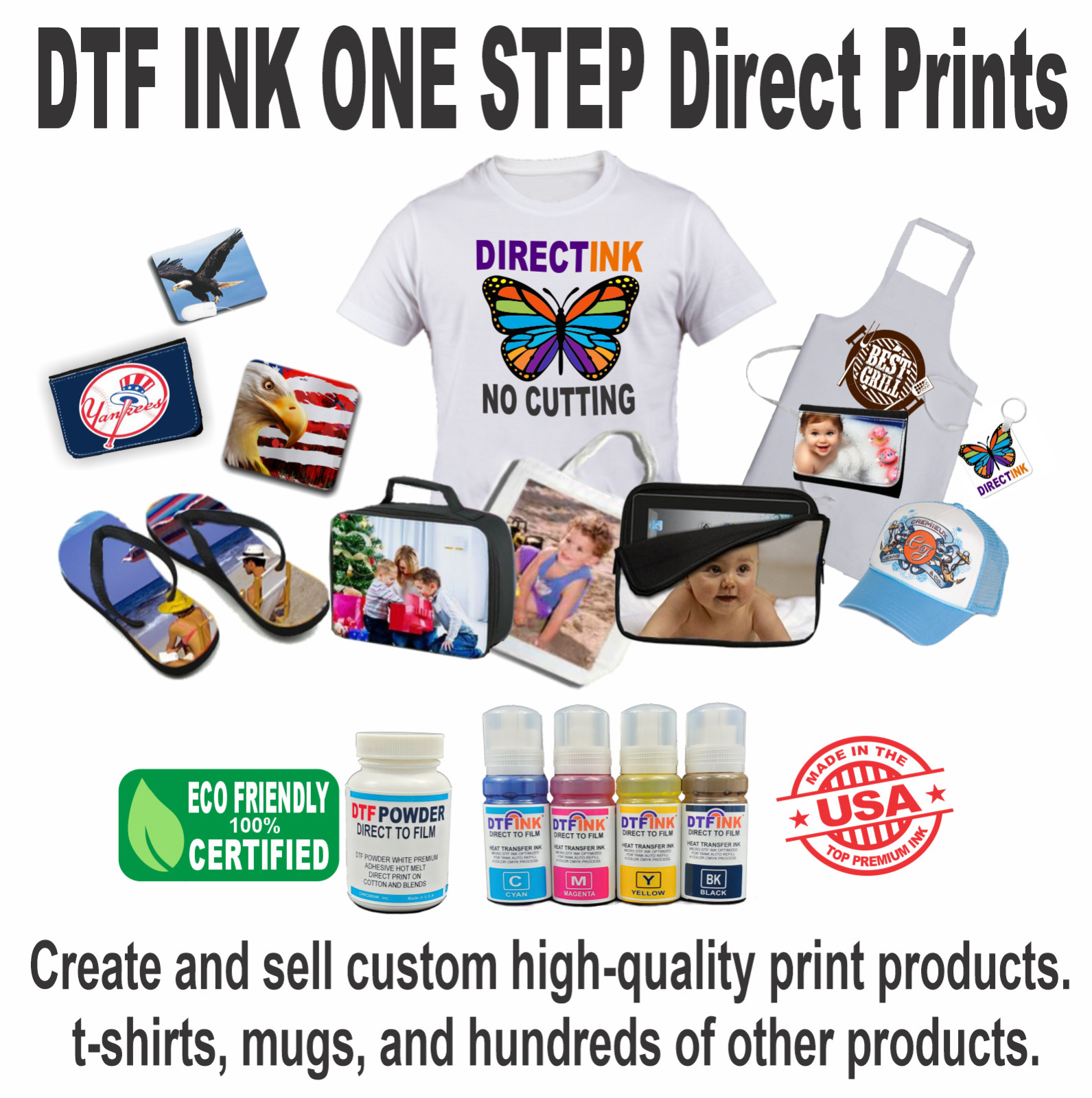Epson Printer with DTF ink Heat Transfer Print Cotton T-Shirt Marker Bundle,