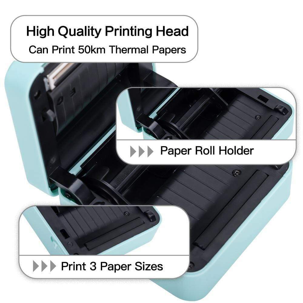 Mini Thermal Photo Printer Bluetooth Label Printing Machine or Thermal Paper Lot