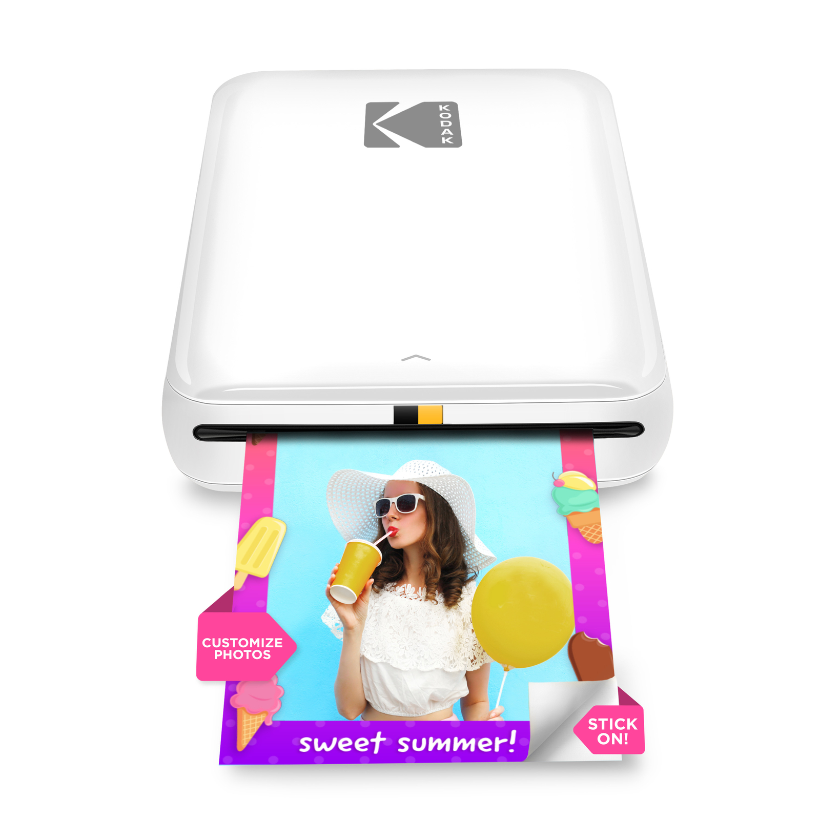 Kodak Step Mobile Instant Photo Printer, Portable Zink 2×3 Mini Printer, White