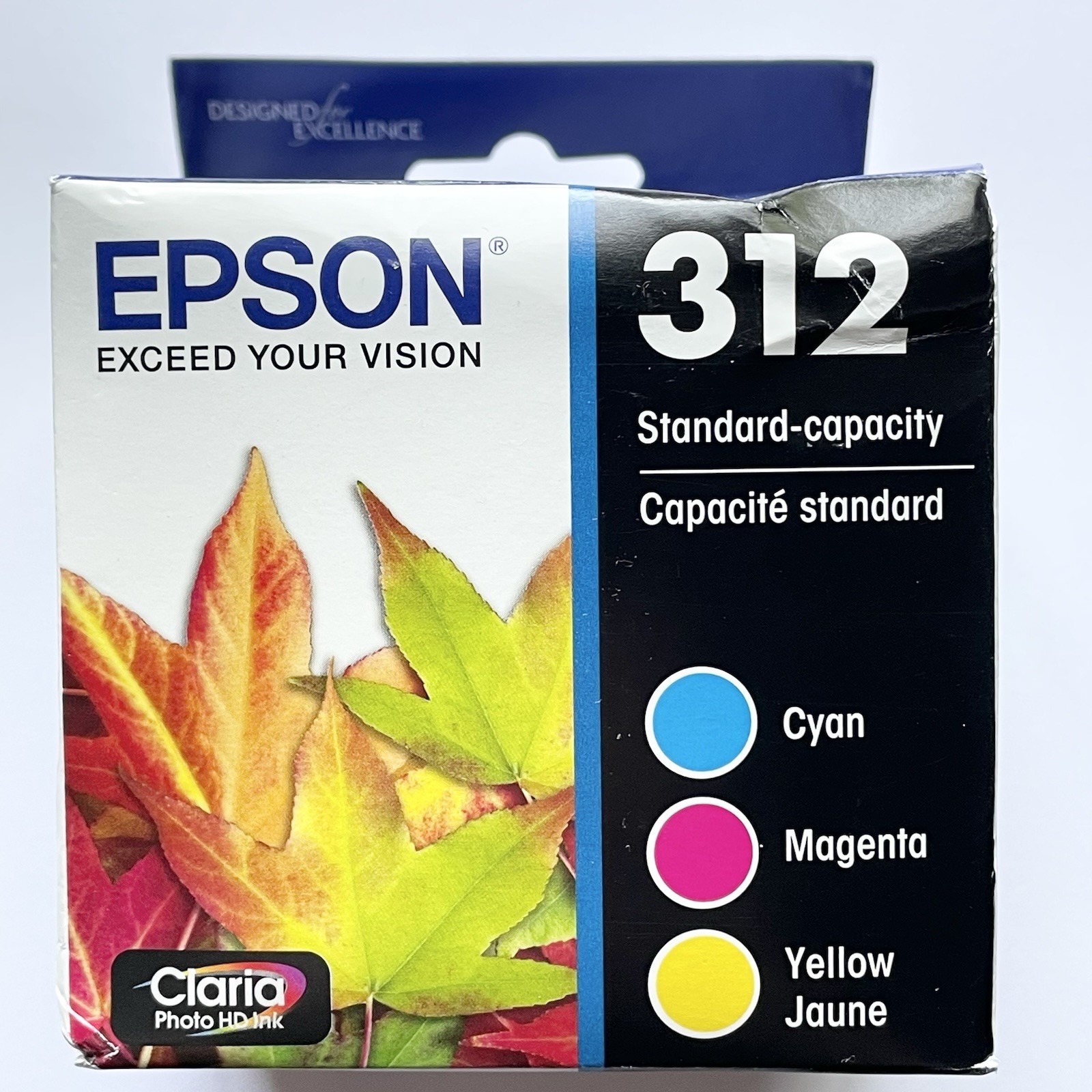 Genuine Epson 312 Standard Capacity Ink Cartridges 3 Color C/M/Y 10/2028 NEW