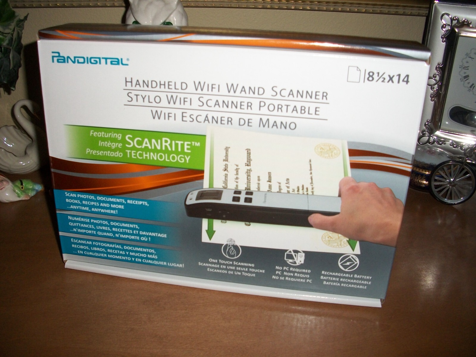 Pandigital Handheld Wifi Wand Scanner S8X1102WH 8.5” X 14” NEVER OPENED Black