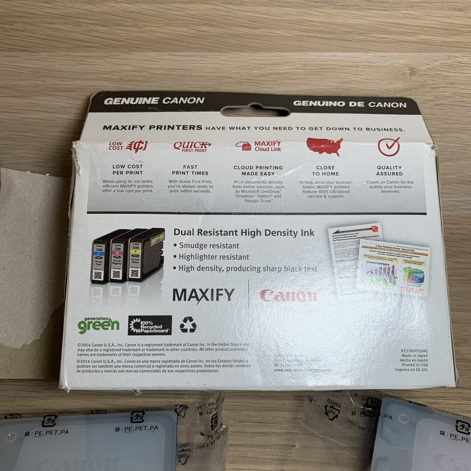 Genuine Canon Maxify 1200 Value Pack 3 Ink Tanks Cyan Magenta Yellow PGI-1200