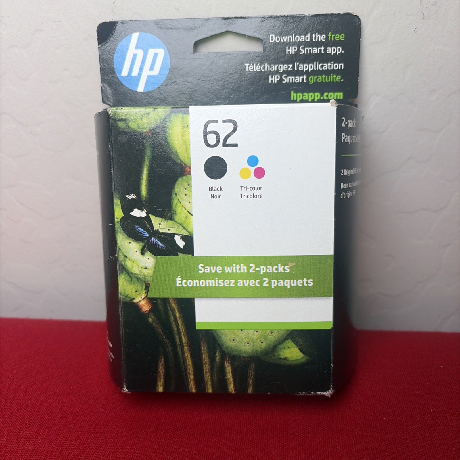 HP N9H64FN Black & Tri Color Ink Cartridge Genuine OEM NEW # 62 DEC/2026