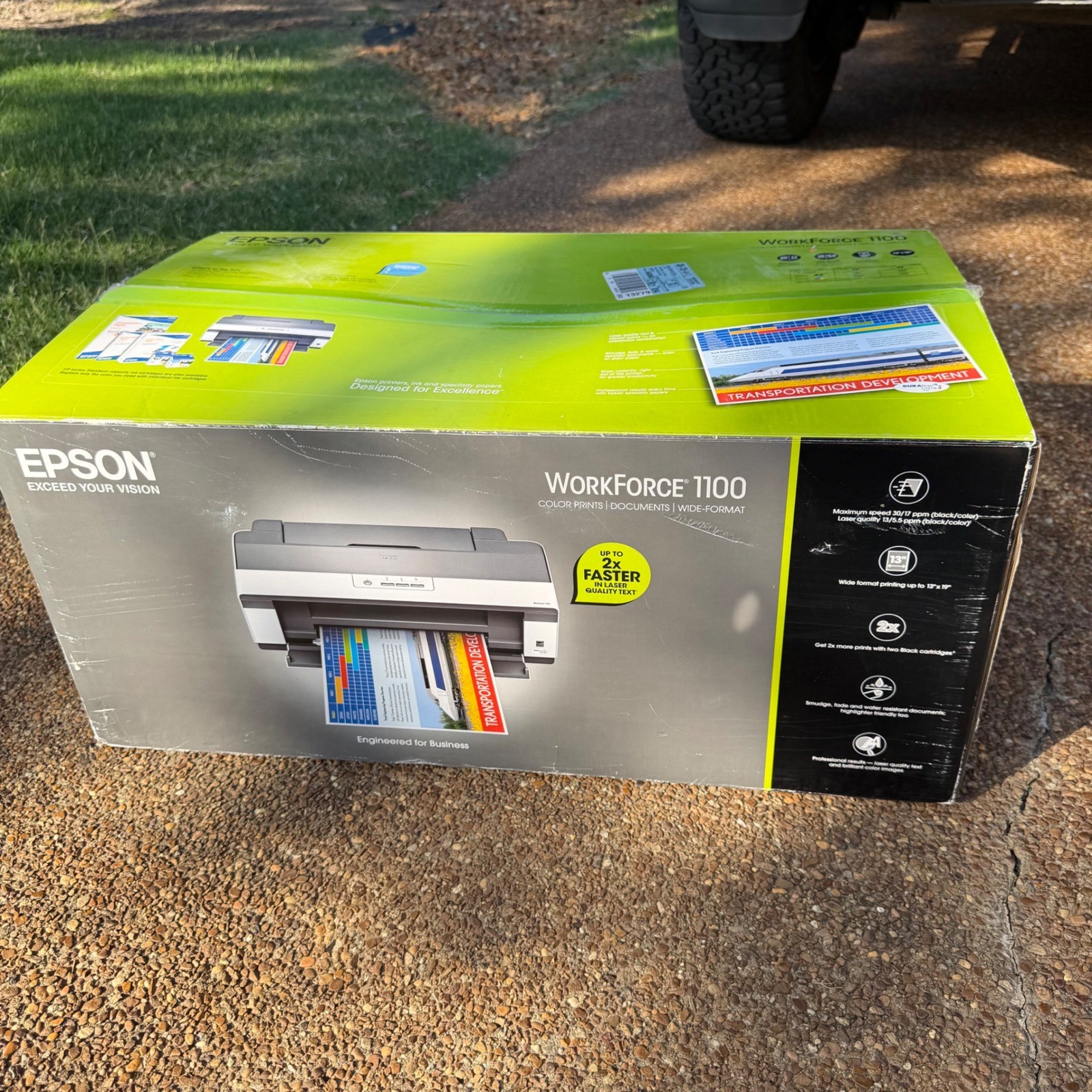 Epson WorkForce 1100 Wide Format Color Inkjet Printer 13×19 C11CA58201 New