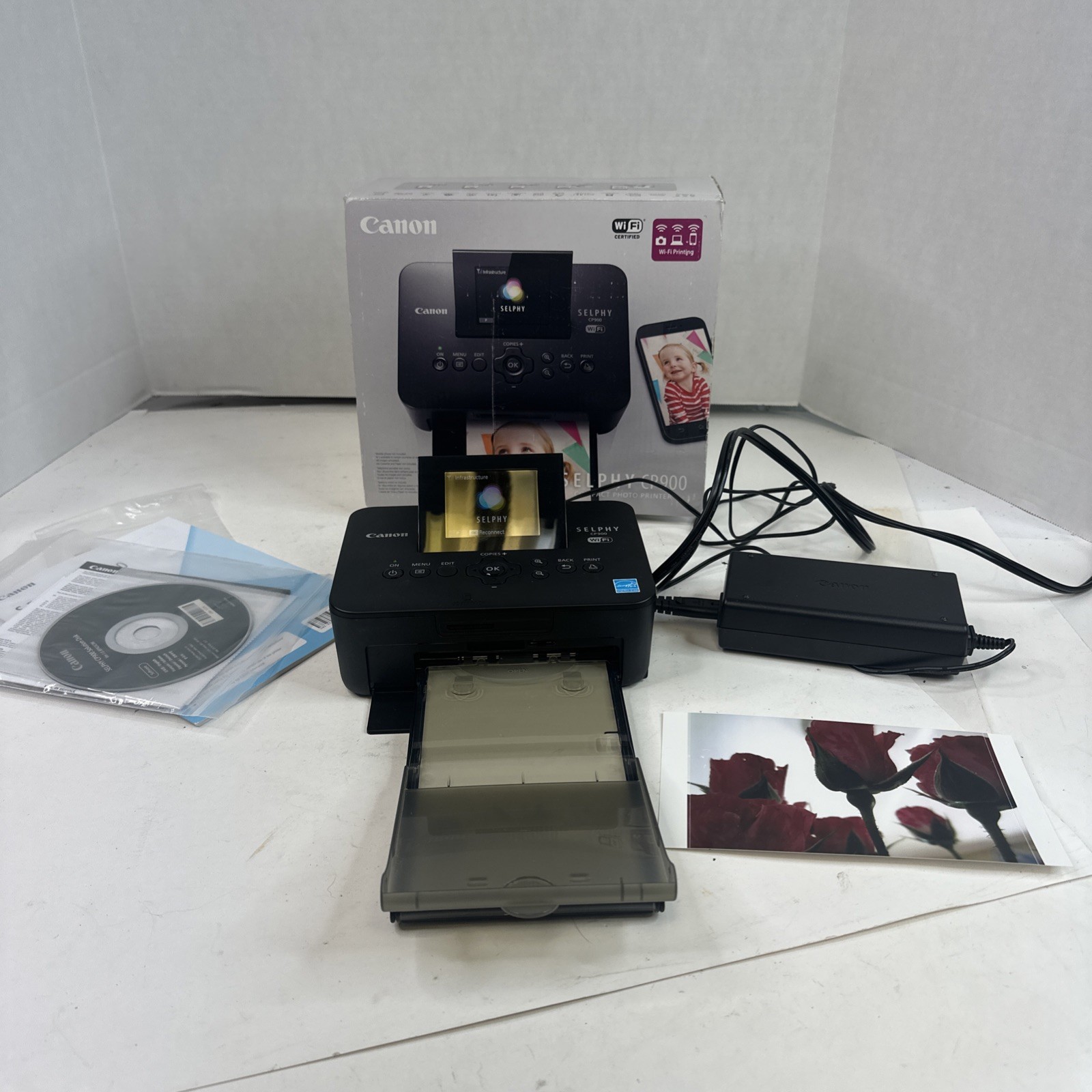 Canon Selphy CP900 Compact Photo Printer Complete – TESTED AND WORKING