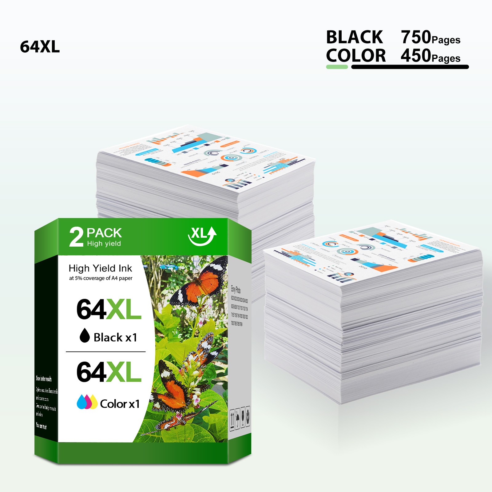 64XL Ink Cartridge for HP 64 XL ENVY 5542 6258 6255 7130 7132 7164 7830 7855 lot