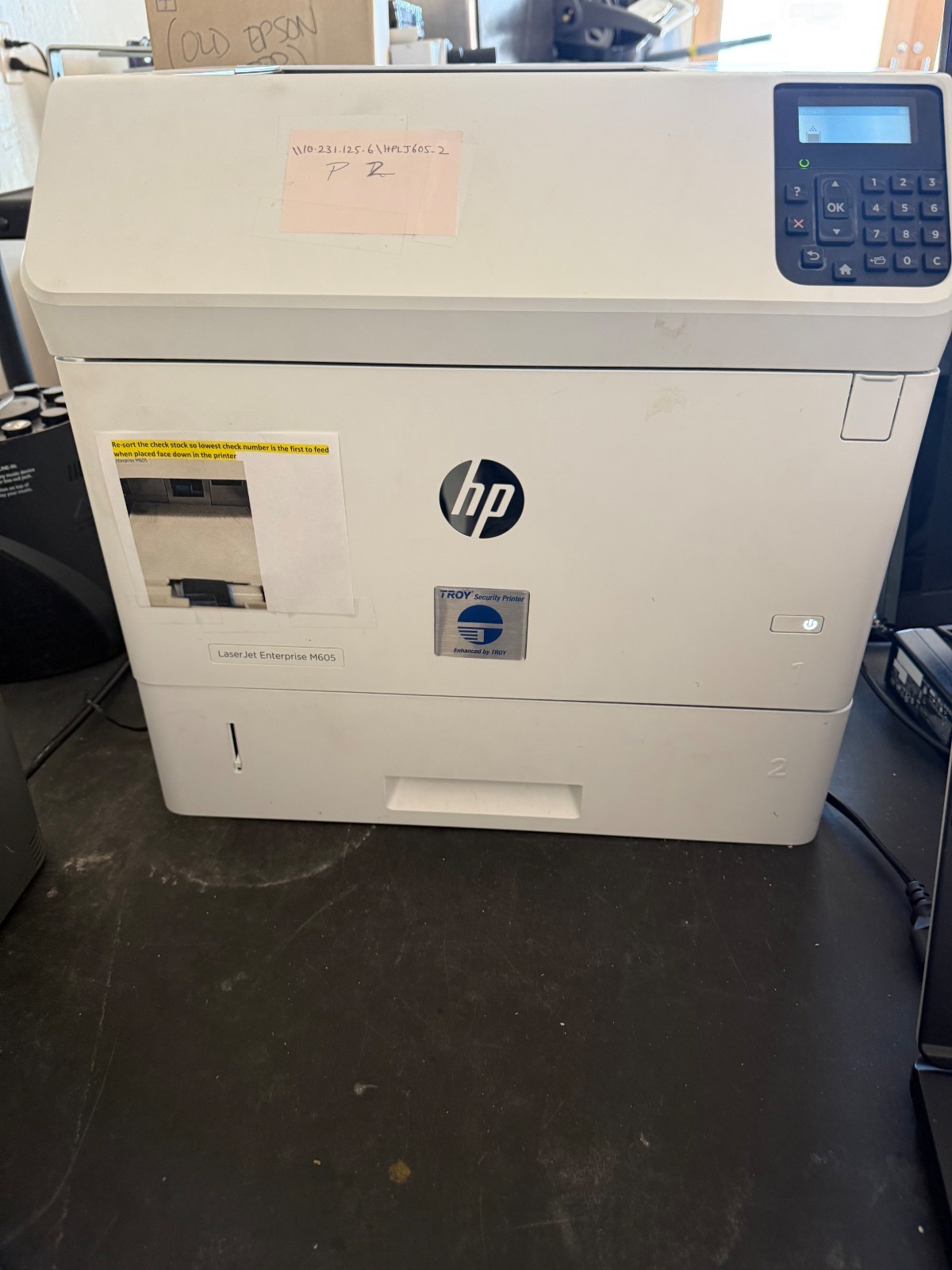 HP LaserJet Enterprise M605 Laser Printer with Toner USED TESTED WORKING FINE