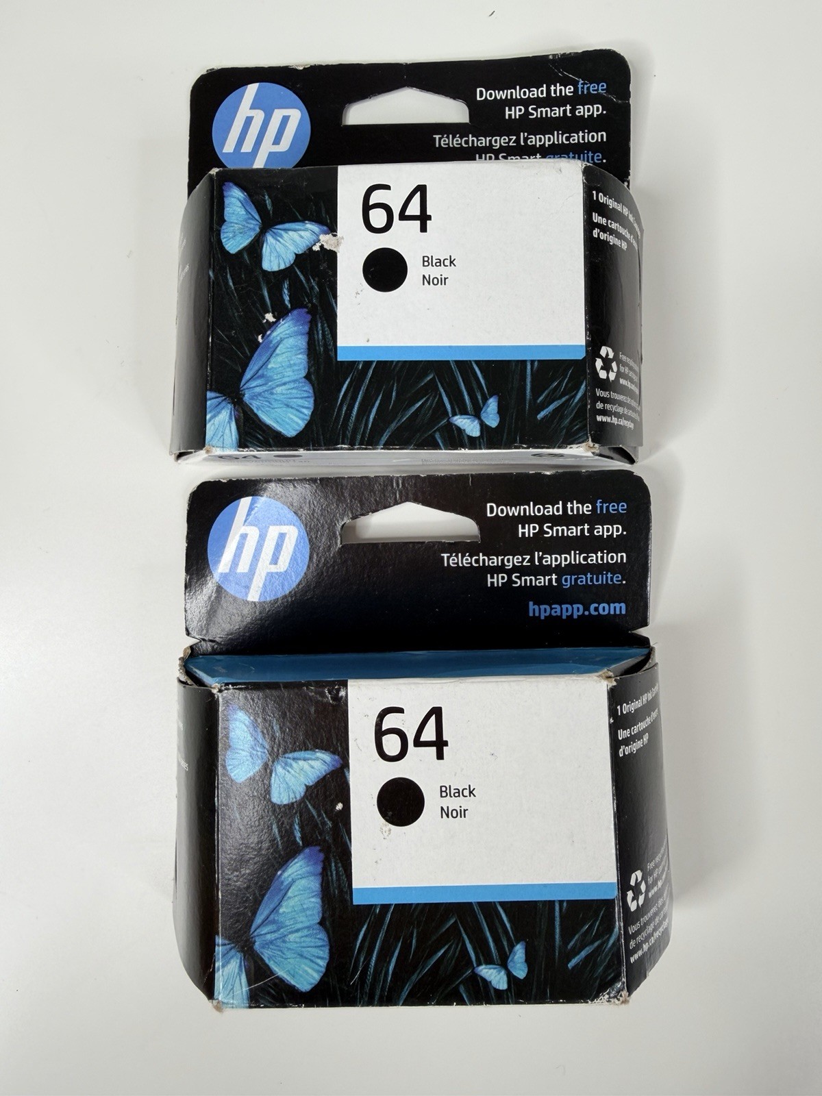 New lot 2 Genuine HP 64 Black Ink Cartridge 02/2026