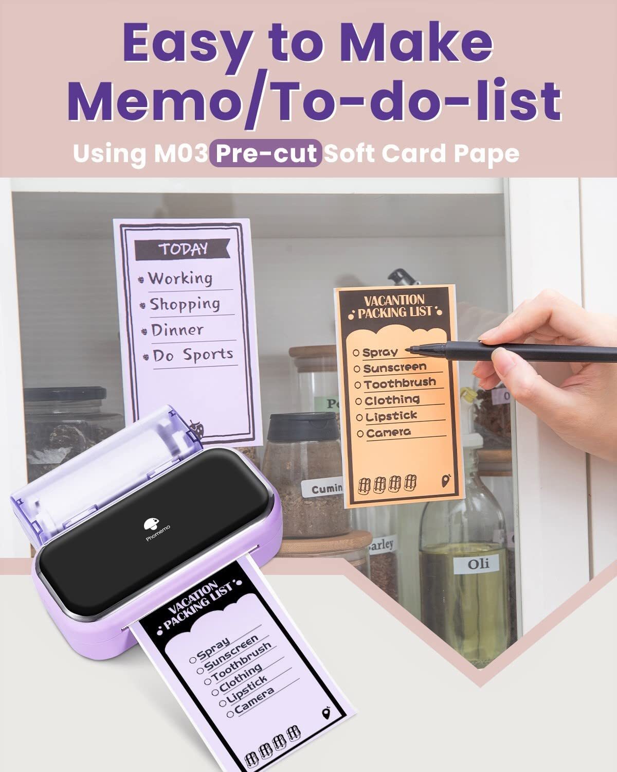 Phomemo Thermal Printer Bluetooth Portable M03 Machine or 80mm Sticker Paper Lot