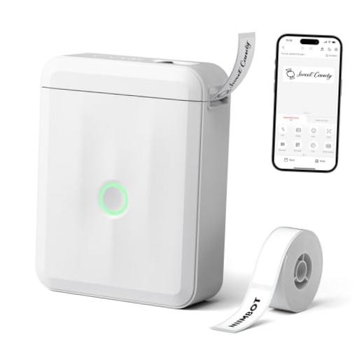 D110 Upgraded Version Mini Label Maker Machine with White Printer + 1 Tape