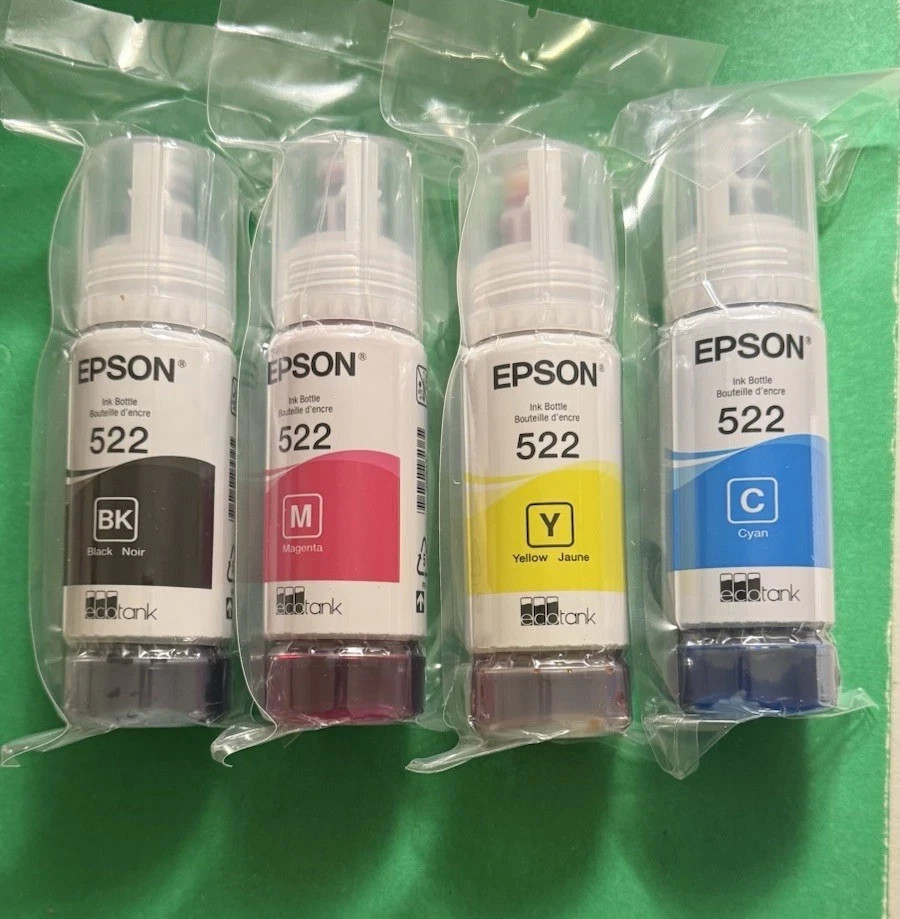 Genuine Epson 522 Ink Combo Pack for ET-2400 ET-2840-ET-4810-OEM-4PK